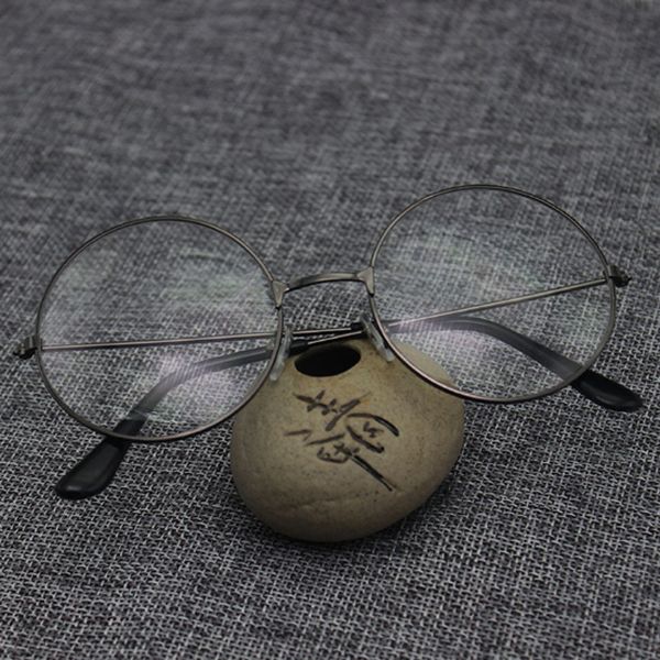 

vintage retro fashion metal frame clear lens nerd geek eyewear eyeglasses black oversized round circle eye glasses