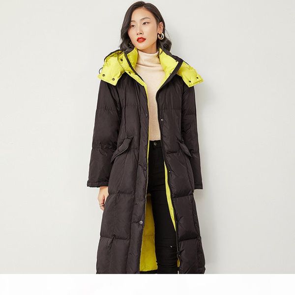 

2020 fashion womens long pink black white fur hooded down jackets winter warm down parkas outdoor windproof down coats