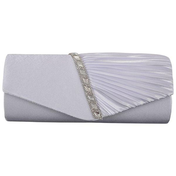 

ladies diamond ruffle party prom bridal evening envelope clutch bag, ly6682 white