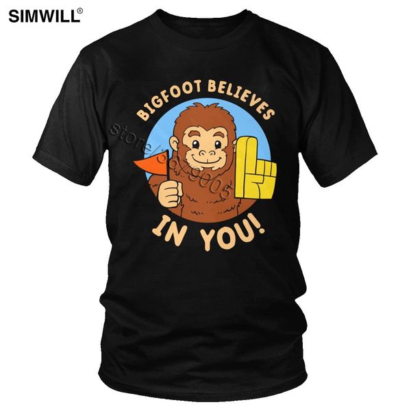 

cute bigfoot believes in you mens lovely graphic animal short sleeve funny tees big size apparel hooded sweatshirt hoodie men t shirt