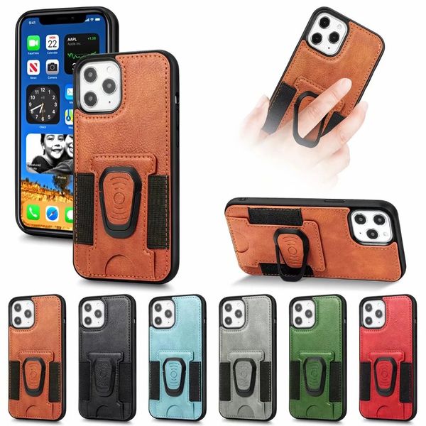 

2020 pu leather phone case cover with magnetic ring bracket stand holder for iphone 11 12 pro max xs max xr x 6 6s 7 8 plus
