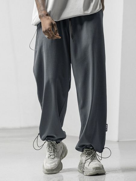 

men letter patched detail drawstring hem sweatpants d1yc#, Black