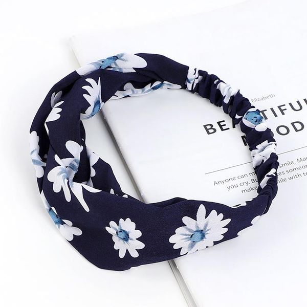 

headband knot turban hairband floral print elastic head band hair accessories for women girls hair hoop fashion color headwear wmtgew, Slivery;white
