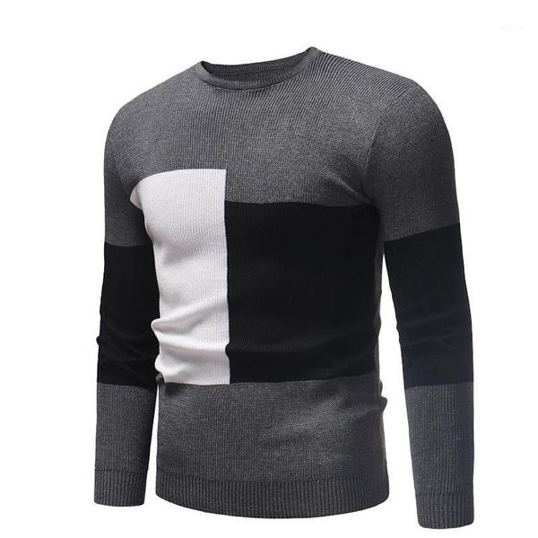 

autumn and winter new fashion comfortable men's round neck sweater cotton thin men's pullover sweaters casual knitted sweater1, White;black