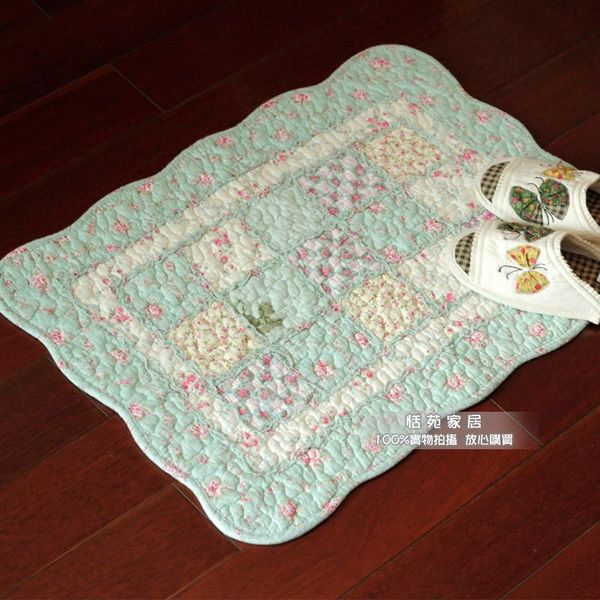 

little floral quilted patchwork carpet rustic rugs cute floor mats doormats slip-resistant pad bedside carpet mat ing