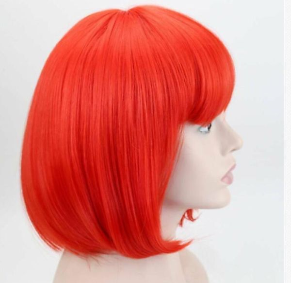 Lady Girl Bob Wig Women's Short Straight Bangs Full Hair Wigs Cosplay Party