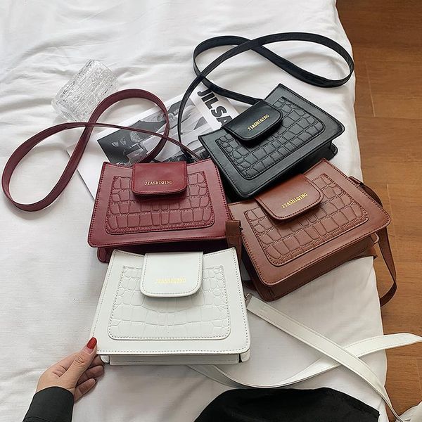 

shoulder bags luxury designer women bag lady fashion burgundy leather underarm casual messenger handbag female small square