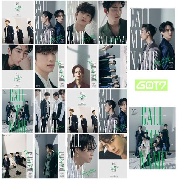 

16pcs/set korean kpop got7 p card call my name cards jackson self made lomo card pcards fan gifts souvenir supplies