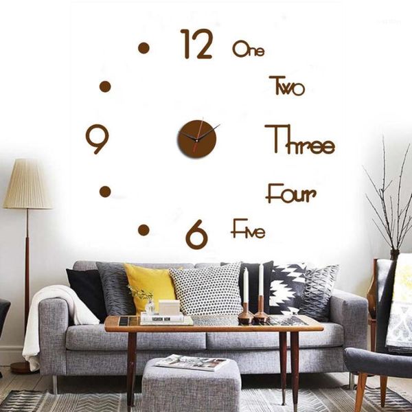 

2020 new wall clocks 3d diy clock acrylic mirror stickers home decoration living room quartz needle self adhesive hanging watch1