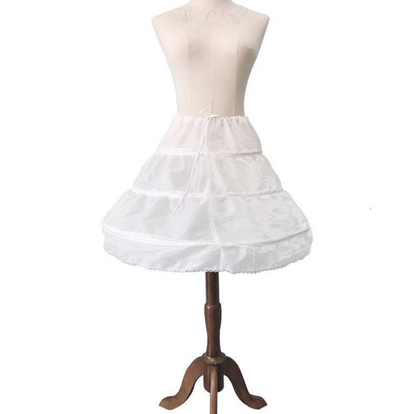 

white petticoat girl princess half-length long skirt prom dress 3 hoop tulle lace petticoat drop shipping, Black