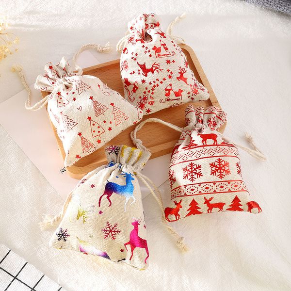 

decorations gift candy snowflake crisp drawstring bag merry christmas for home new year 2021 presents