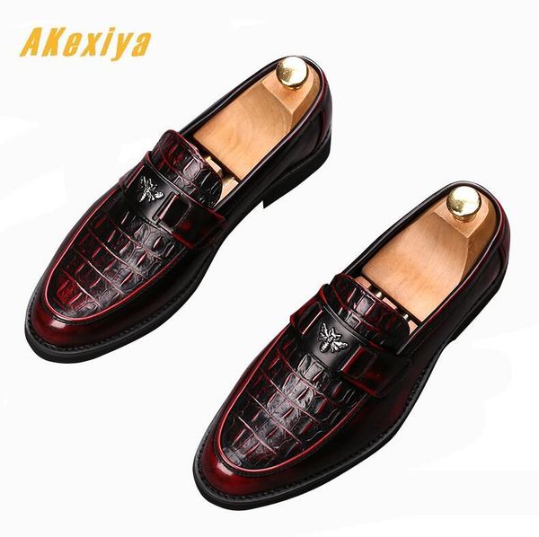 

designer men new crocodile pattern oxfords shoes wedding flats dress homecoming prom formal shoes sapato social masculino, Black
