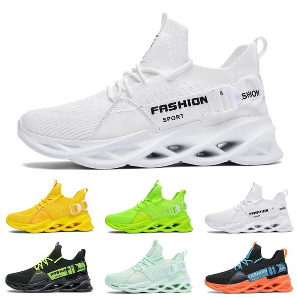 

wholesale men fashion running shoes breathable trainers black white green yellow lemon orange blue mens sports sneakers size 40-46