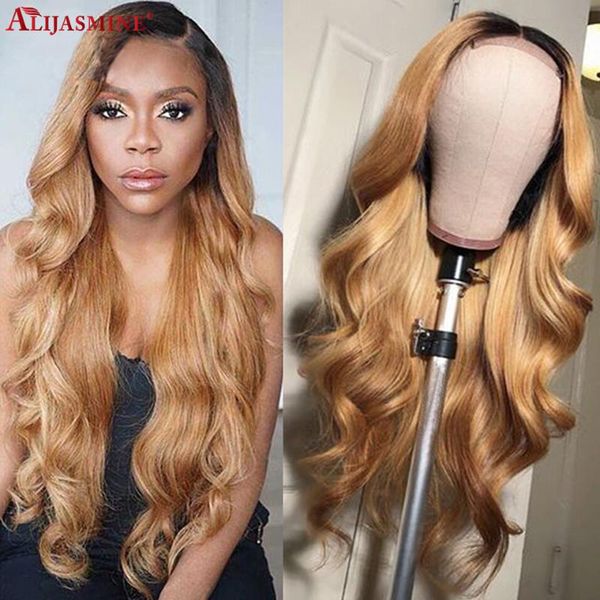 

honey blonde lace front wigs brazilian body wave lace front human hair wigs for black women brown colored human hair, Black;brown