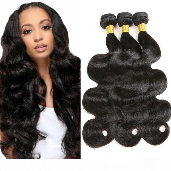 

8a mongolian virgin hair body wave 4bundles lot remy human hair weaves wet and wavy body waves mongolian human hair extensions, Black