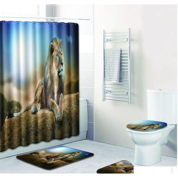 

lion pattern printing non-slip home toilet pad cover bath mat + s qylwcy ppshop01