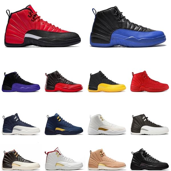 

12 reverse flu game 12s mens basketball shoes game royal university gold dark concord dark grey the master taxi men sports trainer sneakers