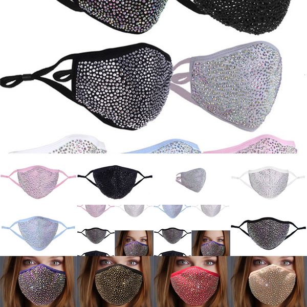 

designer bling diamond protective pm2.5 mouth masks washable reusable women colorful rhinestones face mask 1 na3gu