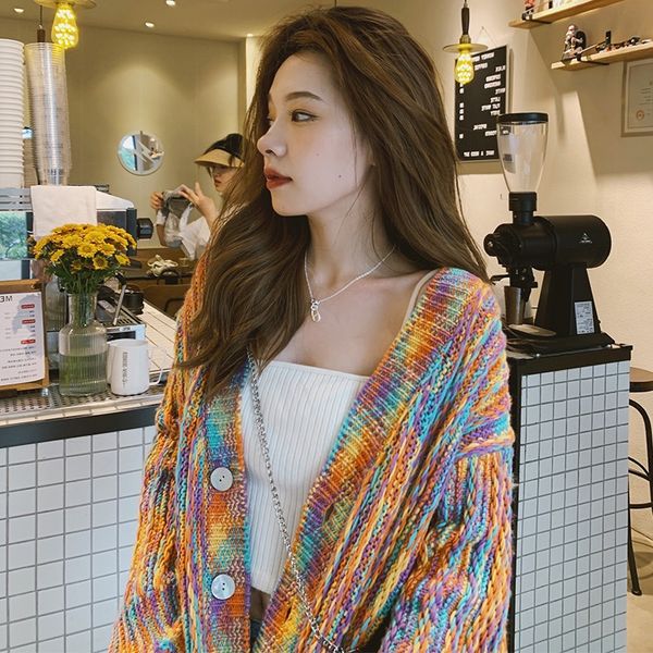 

autumn and winter new color wool base lazy wind sweater cardigan t-shirt women's net infrared wear knitted clothes