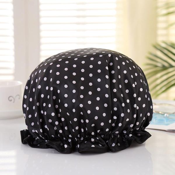 

waterproof shower cap double layer elastic bath hat bathing cap for women spa bathing accessory hair salon bathroom product h qylpoq