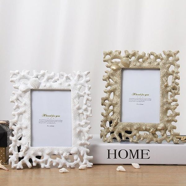 

nordic style coral shell resin decorative p frame creative set table living room bedroom home craft decoration ornaments