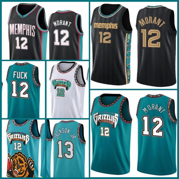 

memphis grizzlies jersey 12 ja morant jerseys basketball 13 jaren jackson jr. mike 10 bibby kevin 7 durant james 13 harden men, Black;red