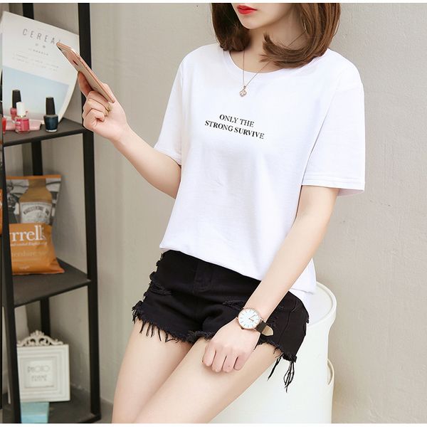 

popular women's t shirt summer cotton material o- neck clothing scc100 hwgm, White