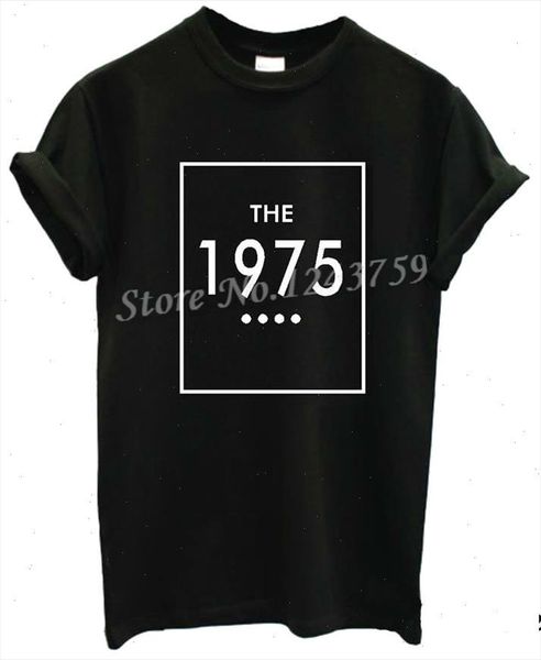 

women tshirt the 1975 letters print cotton casual funny shirt white black swag plus size hipster drop tz203 847