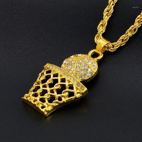 

diomedes necklace trend men's hip hop rhinestone creative basketball grid pendant fashion necklaces whosale drop shipping may191, Silver
