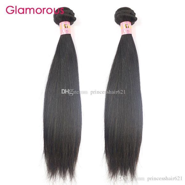 

glamorous brazilian hair weft peruvian indian malaysian virigin hair 8-34inch brazilian straight human hair sew in weaving, Black