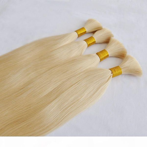 

grade silk straight wave human hair bundles 300grams lot peruvian virgin blonde human hair bulk no weft blonde color 613 blonde hair, Black