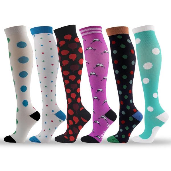 

sports socks compression 6 pairs per set female sock women men, Black