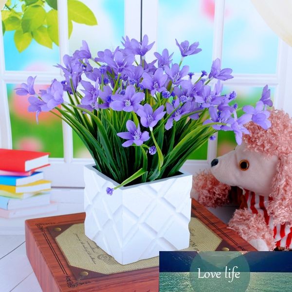 1 Bündel künstliche Kunststoff-Orchideenpflanze, gefälschte Seidenblume, Hochzeitsblumen-Arrangement, Heimdekoration