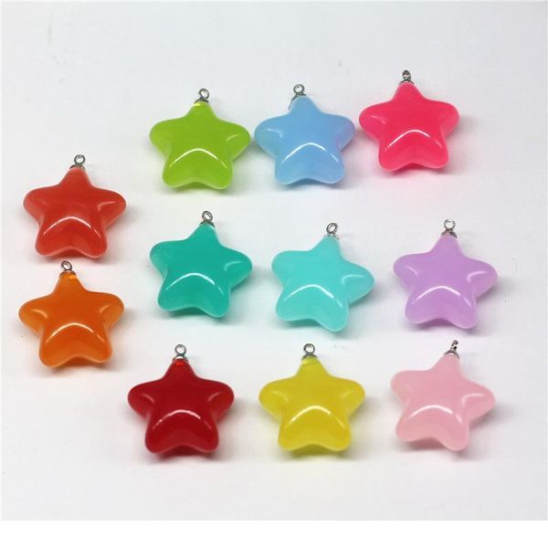 

10pcs/lot 23 x24 mm acylic five-point star charms beads for diy earrings pendant keychain handmade jewelry making diy bbyfkf