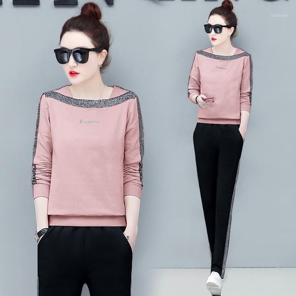 

yiciya pink tracksuits for women 2 piece set co-ord set outfits plus size and pants suits winter 2019 spring female clothing1, White