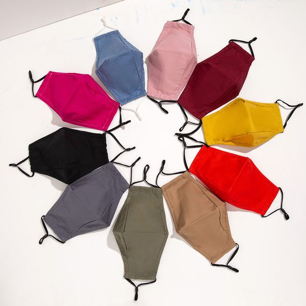 

pure color cotton face mask pm2.5 filter anti dust face cover men women blank mouth muffle washable reusable face masks