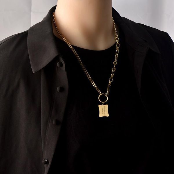 

chokers retro portrait exaggerated thick chain necklace double layer cool hip hop short clavicle accessories, Golden;silver