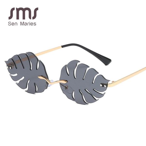 

sunglasses vintage women fashion steampunk sun glasses men retro frameless leaves rimless trend small eyeglasses shades, White;black