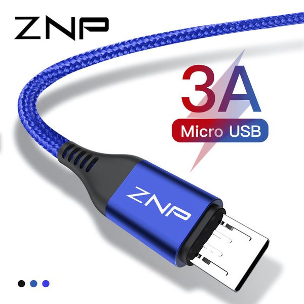 

znp 1m 2m 3a cable xiaomi charger micro usb fast charging data cables for samsung s7 mobile phone