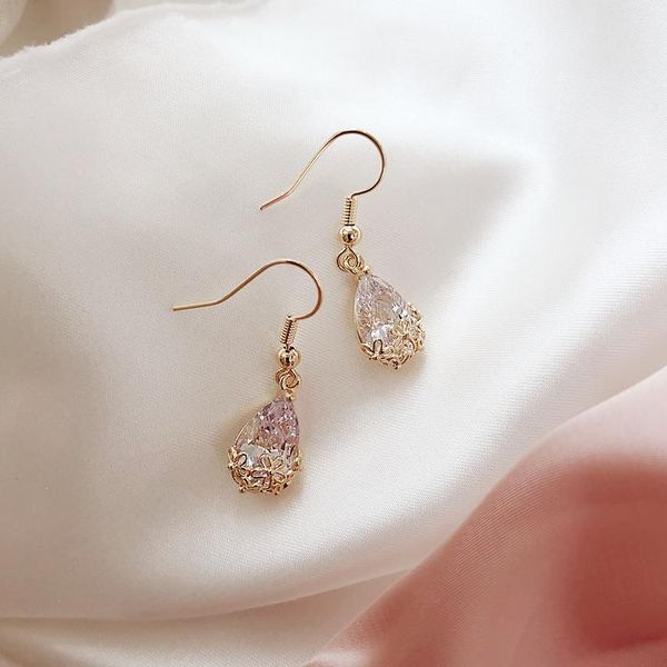 

unusual earrings luxurious lace crystal drop earrings fashion temperament party queen's lady's earhook female jewelry, Silver