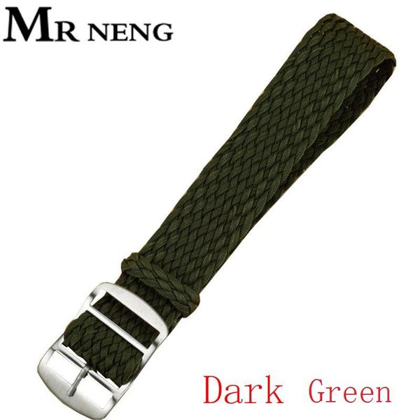 

mr neng nylon for perlon strap watchband 20mm 22mm bracelet army military fabric woven watch strap band buckle belt black orang bbydlz, Black;brown
