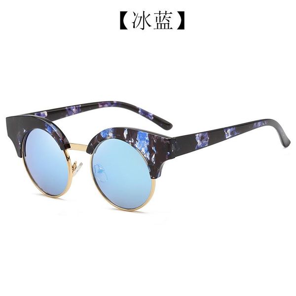

sunglasses fashion dazzling color lady women's retro eyebrow woemn round frame, White;black