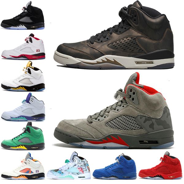 

international new 5 5s wings flight mens basketball shoes red blue suede olympic gold medal men sports sneakers women trainers -13, Black