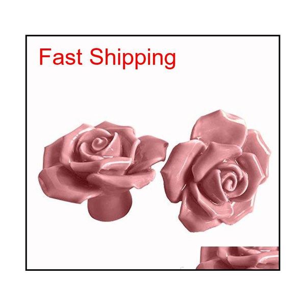

knobs, 8pcs elegant pink rose pulls flower ceramic cabinet knobs cupboard drawer pul qylxei bde_luck