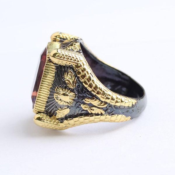 

handmade rectangular sultanite man silver ring,18k gold plated sultanite silver men ring, man ring, 925 sterling1, Golden;silver