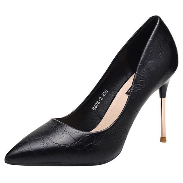 

dress shoes pu leather classic ladies pumps pointed toe 10cm women's party office fashion shallow high heels woman black apricot