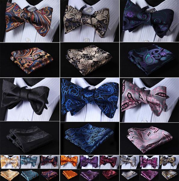 

floral paisley 100%silk woven men butterfly self bow tie bowtie pocket square handkerchief hanky suit set #rf2, Blue;purple