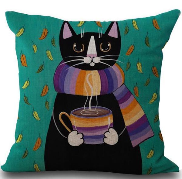 

kbt005 cute автомобилей обложка чехол cat подушки decorativos printed cojines наволочки льняные nwe подушка диван декоративные бросьте bbyja