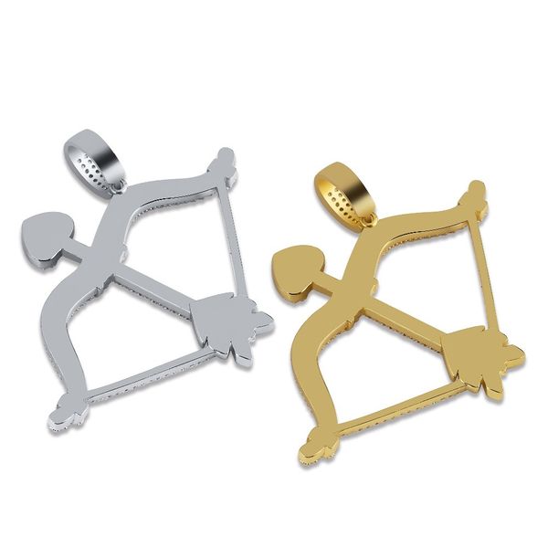 

новый дизайн aced out bow arrow кулон сплошной обратно ожерелье хип-хоп золотой серебряный цвет мужские / женщины очарование цепочка ювелирн, Silver