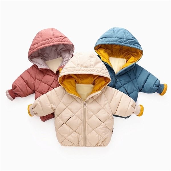 Benemaker Kış Tulum Çocuklar için Bebek Ceket Kız Erkek Parkas Kapüşonlu Sıcak Giysileri Rüzgarlık Coat 2-8 T Çocuk Giyim JH074 201102